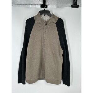 Carbon 2 Cobalt Sweater Jacket Mens Size XL Sherpa Lined Full Zip Up Knit Beige